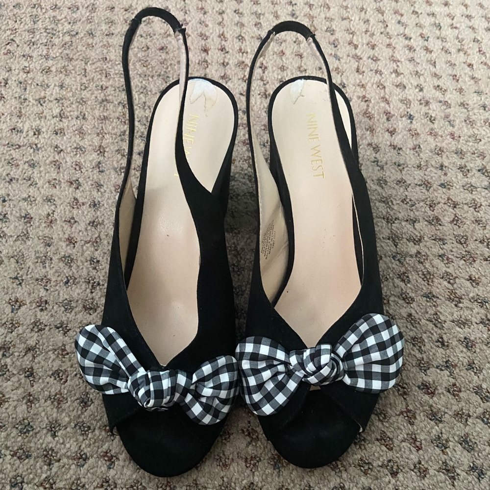 Nine West Open Toe Sling Backs Size 8.5